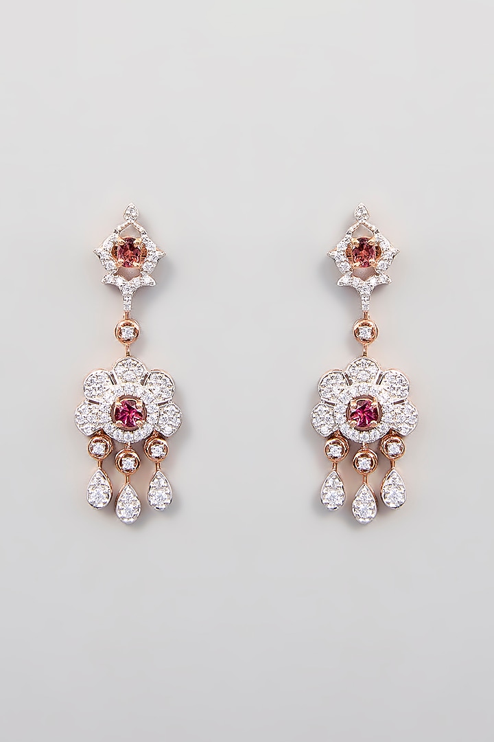 Gold Finish Zircon Stud Earrings In Sterling Silver by TRETA BY BR DESIGNS at Pernia's Pop Up Shop