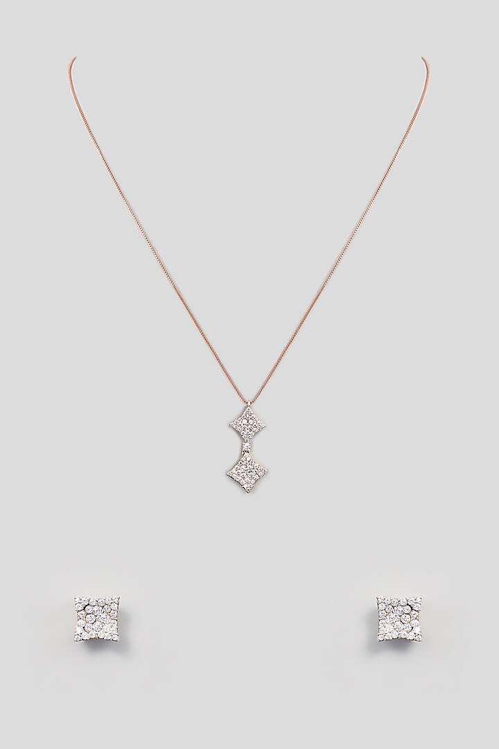 White Finish Zircon Pendant Set In Sterling Silver by TRETA BY BR DESIGNS at Pernia's Pop Up Shop