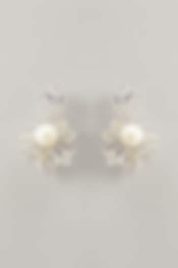Two Tone Finish Chandelier Earrings In Sterling Silver by TRETA BY BR DESIGNS