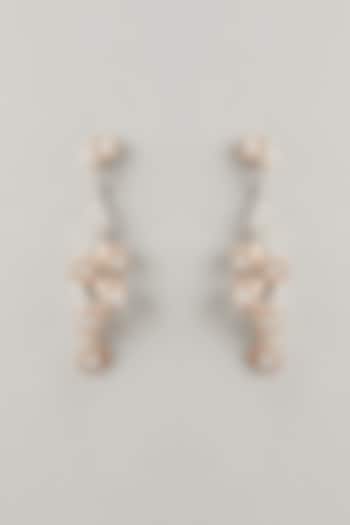 Rose Gold Finish Chandelier Earrings In Sterling Silver by TRETA BY BR DESIGNS