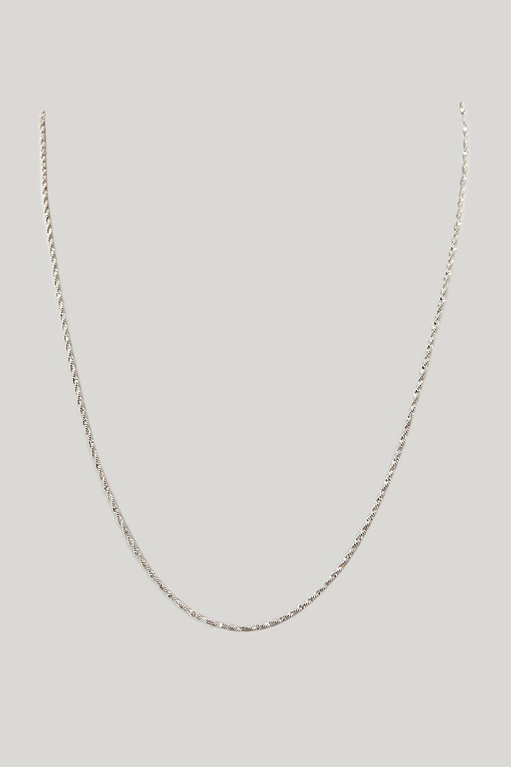 White Finish Chain In Sterling Silver by TRETA BY BR DESIGNS