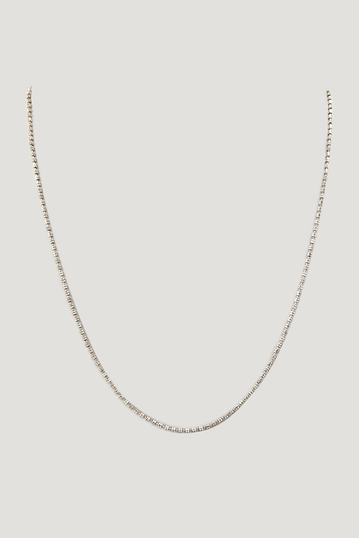 White Finish Chain In Sterling Silver by TRETA BY BR DESIGNS