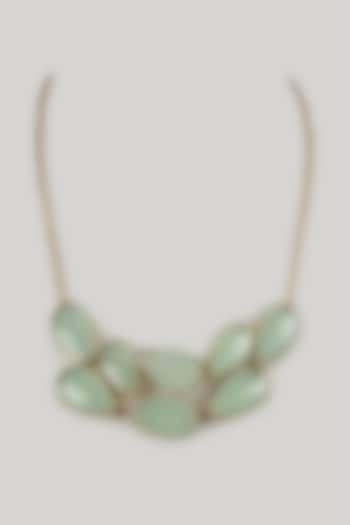 Gold Finish Green Onyx Handcrafted Necklace by TRETA BY BR DESIGNS at Pernia's Pop Up Shop