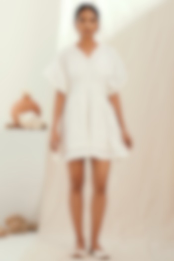 White Linen Mini Summer Dress by The Right Cut at Pernia's Pop Up Shop