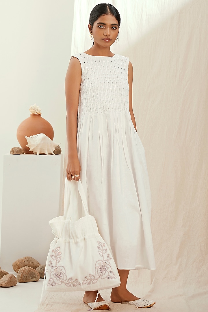 White Cotton Dress by The Right Cut