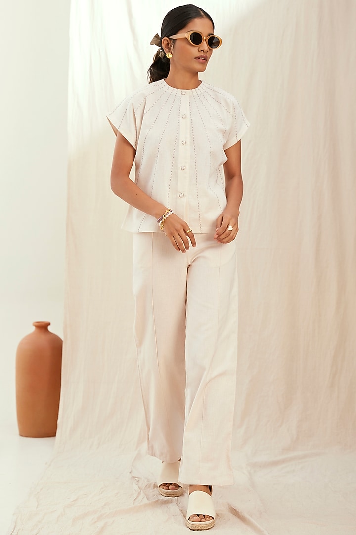 Oat Milk Linen Co-Ord Set by The Right Cut at Pernia's Pop Up Shop
