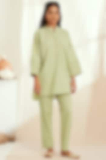 Green Linen Co-Ord Set by The Right Cut at Pernia's Pop Up Shop