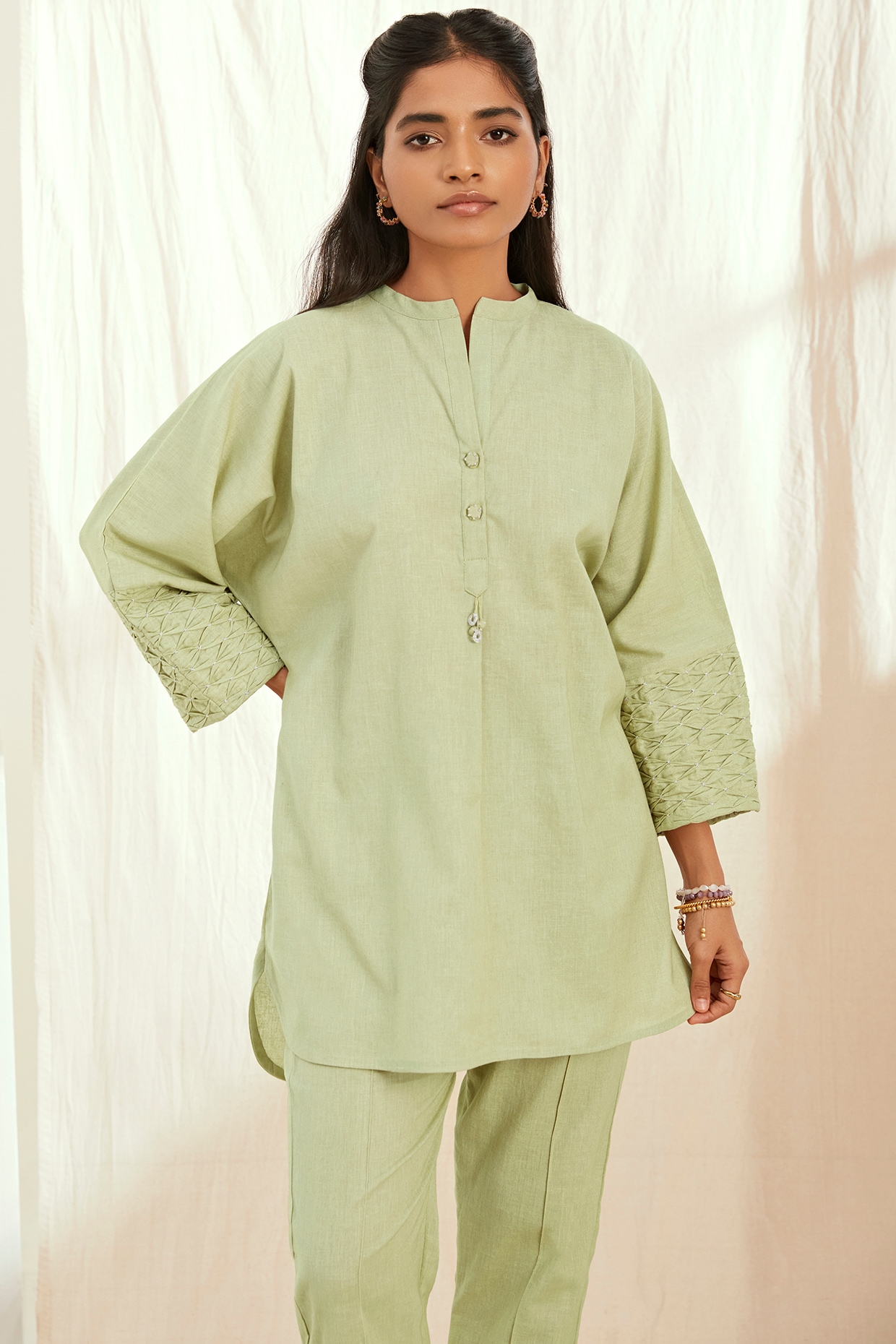 Pure Linen Top - Lime Green
