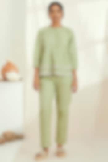 Green Linen Co-Ord Set by The Right Cut at Pernia's Pop Up Shop