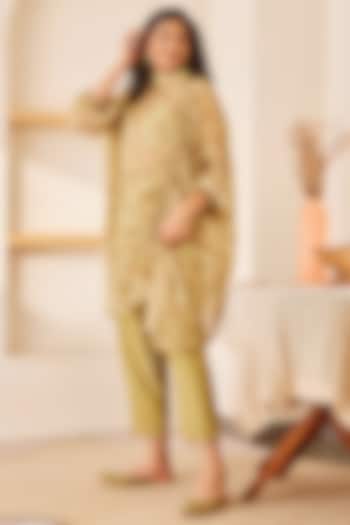 Sage Paper Silk Tunic Set by The Right Cut at Pernia's Pop Up Shop