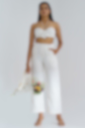 White Khadi Pant Set by The Right Cut at Pernia's Pop Up Shop