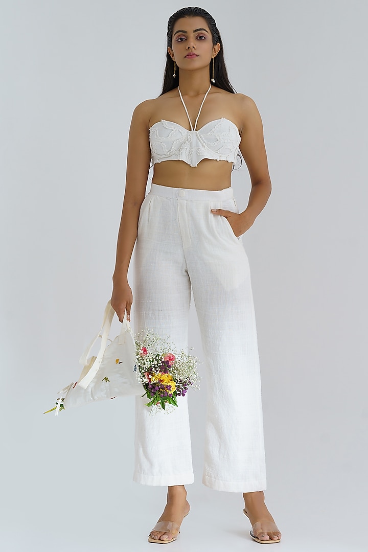 White Khadi Pant Set by The Right Cut at Pernia's Pop Up Shop