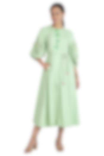 Mint Green Hand Embroidered Kurta Dress by The Right Cut