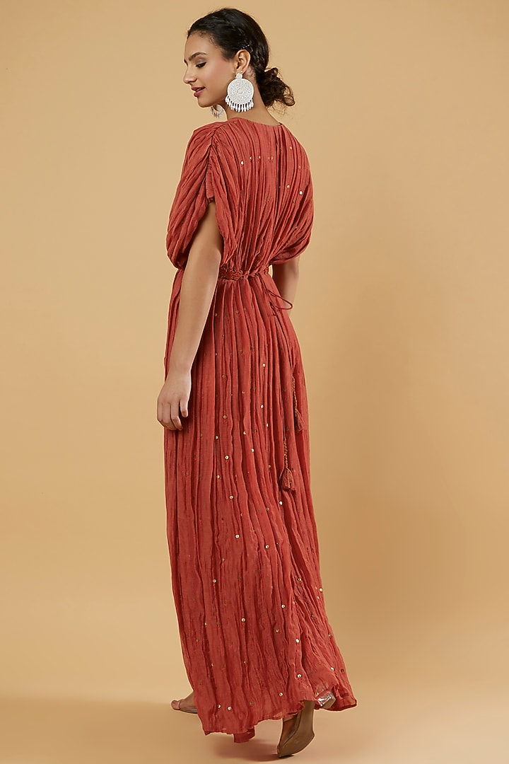 Maroon Sequin Embroidered Vacation Dress by The Right Cut at Pernia's Pop Up Shop
