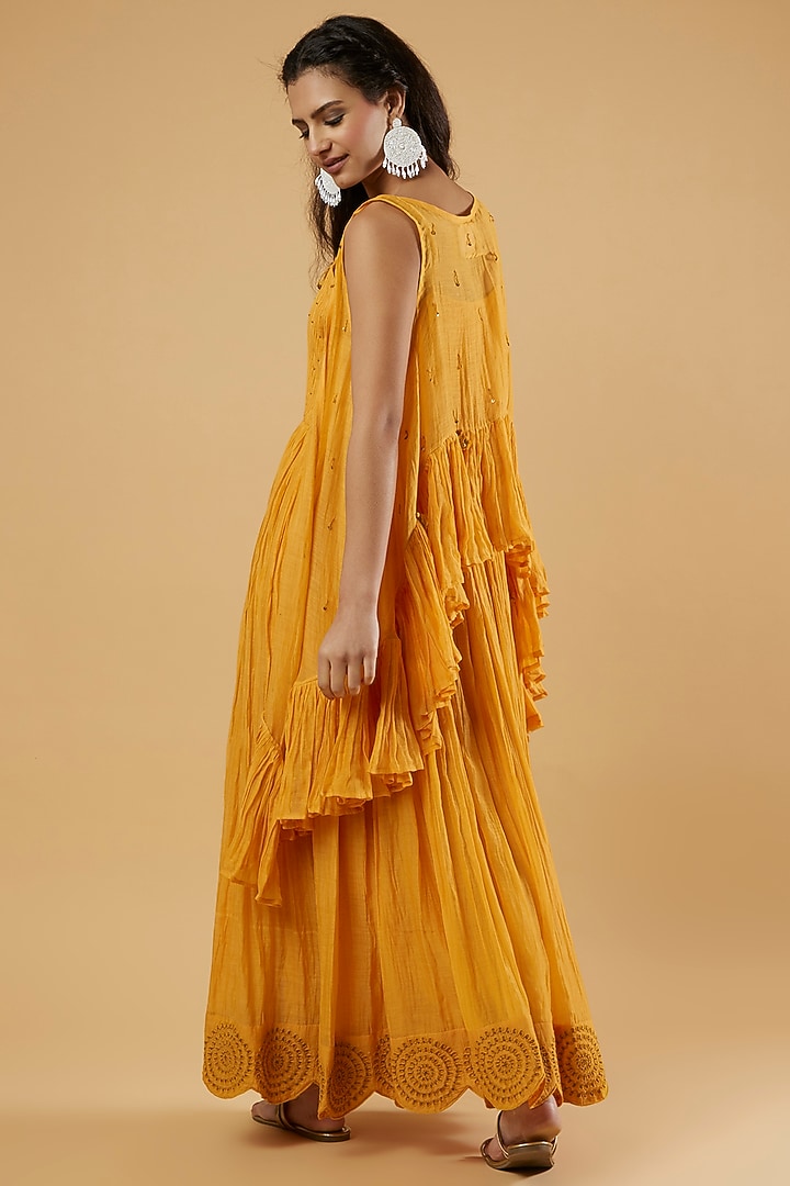 Yellow Embroidered Jacket Vacation Dress by The Right Cut at Pernia's Pop Up Shop