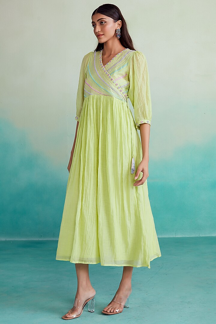 angrakha dress cutting Summer overlap Angrakha style frock cutting and stitching tutorial | H&h  craft and design