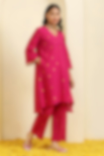 Magenta Pink Cotton Co-Ord Set by Trendy Tokari