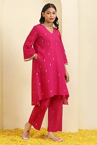 Magenta Pink Cotton Co-Ord Set by Trendy Tokari