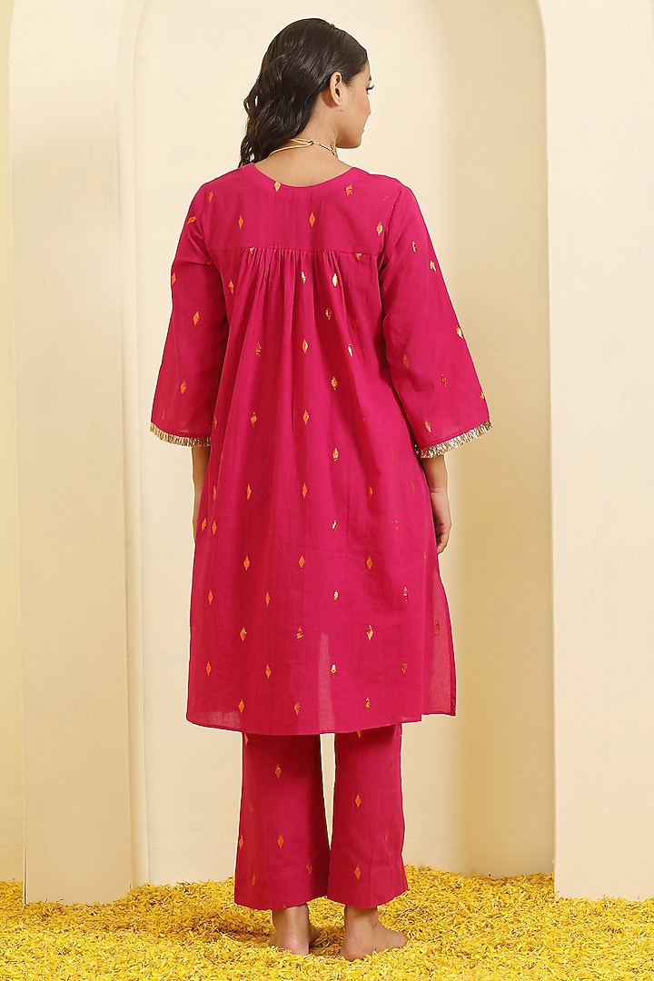 Magenta Pink Cotton Co-Ord Set by Trendy Tokari at Pernia's Pop Up Shop