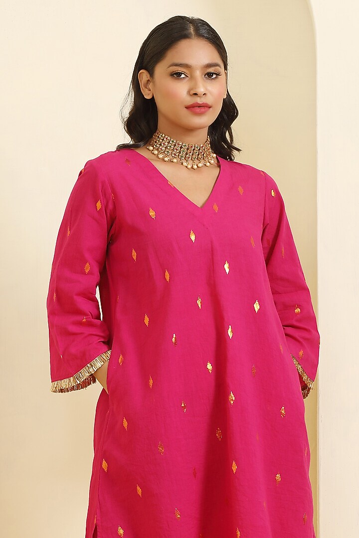 Magenta Pink Cotton Co-Ord Set by Trendy Tokari at Pernia's Pop Up Shop