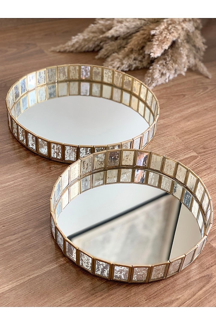 Gold Mirror & Metal Tray by Treasured Occasions
