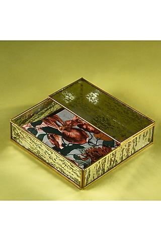 Gold Metal & Mirror Tissue Holder by Treasured Occasions