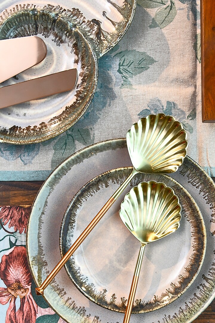 Gold & Copper Metal Spoon Set (Set of 2) by Treasured Occasions at Pernia's Pop Up Shop