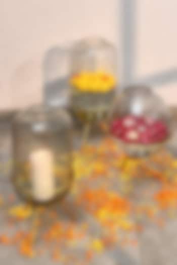 Matt Gold Metal & Glass Candle Stand (Set of 6) by Treasured Occasions at Pernia's Pop Up Shop