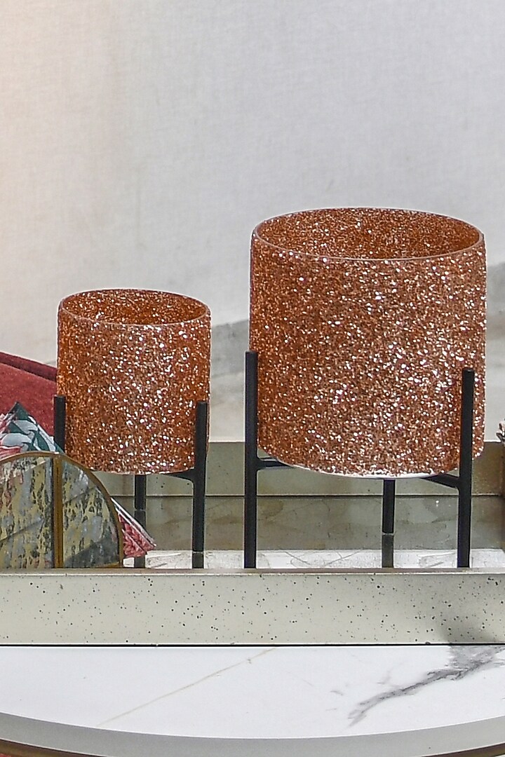 Copper Glitter Mosaic Glass & Metal Stand by Treasured Occasions at Pernia's Pop Up Shop