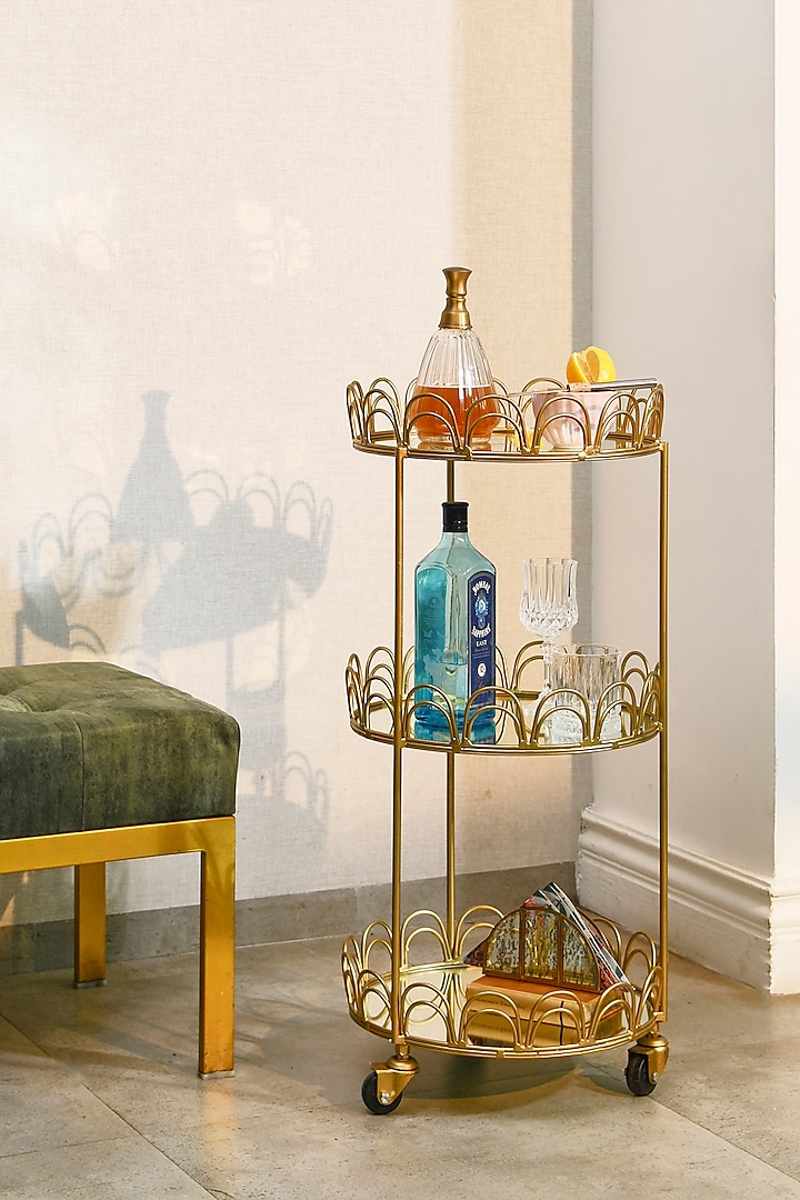 Gold Metal Trolley by Treasured Occasions