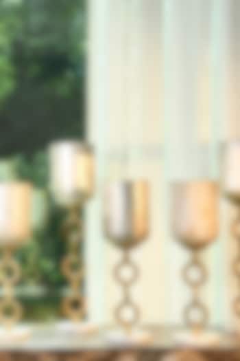 White & Gold Metal Candle Stand by Treasured Occasions at Pernia's Pop Up Shop