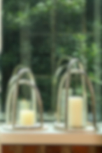 Silver Metal & Glass Lantern by Treasured Occasions at Pernia's Pop Up Shop