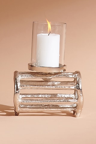 Silver Glass Candle Holder by Treasured Occasions