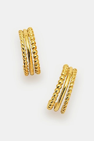 Gold Plated Hoop Earrings In Sterling Silver by Trisu