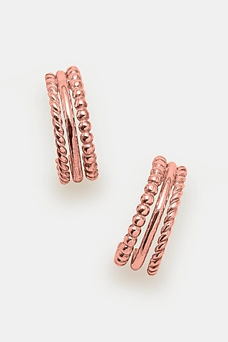 Rose Gold Plated Hoop Earrings In Sterling Silver by Trisu