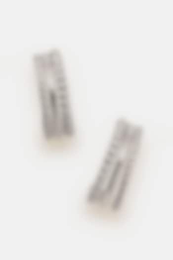 White Gold Plated Hoop Earrings In Sterling Silver by Trisu at Pernia's Pop Up Shop