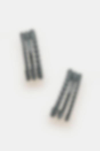 Black Rhodium Plated Hoop Earrings In Sterling Silver by Trisu at Pernia's Pop Up Shop