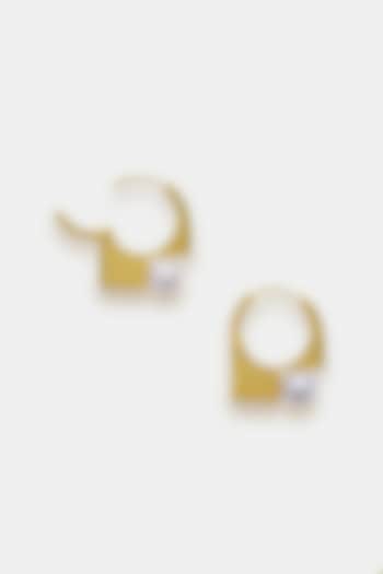Gold Plated Pearl Hoop Earrings In Sterling Silver by Trisu