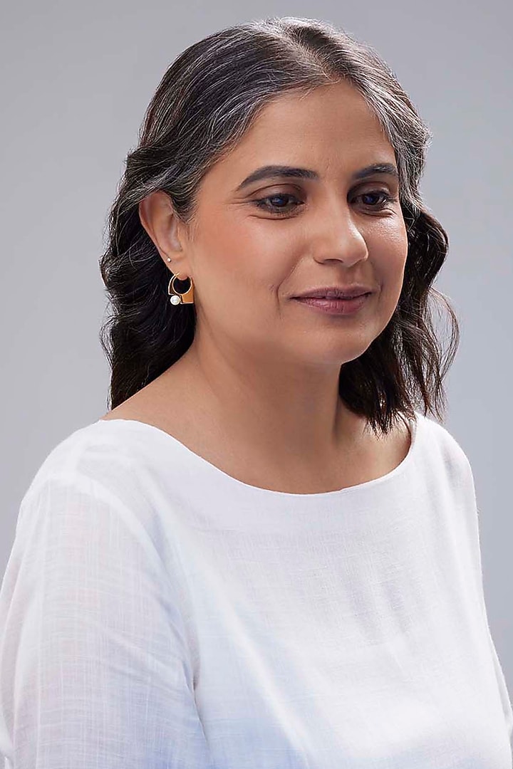 Gold Plated Pearl Hoop Earrings In Sterling Silver by Trisu at Pernia's Pop Up Shop