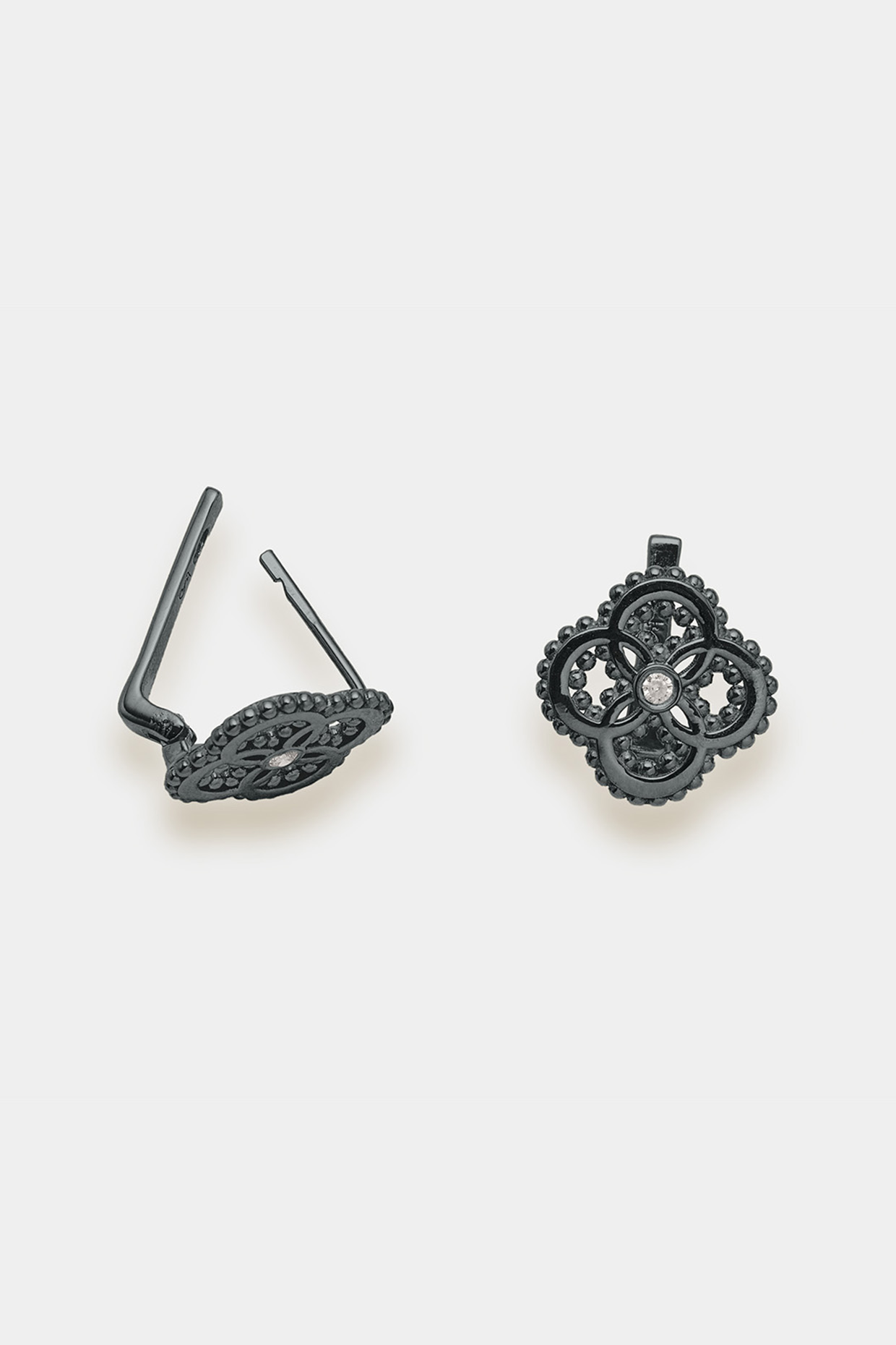 Silver & Zircon Stud Earrings - From Rajasthan Silver & Zircon Stud Earrings - From Rajasthan