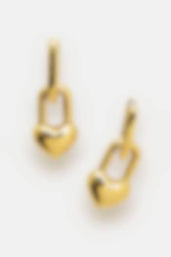 Gold Plated Dangler Earrings In Sterling Silver by Trisu