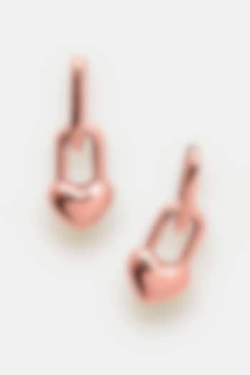 Rose Gold Plated Dangler Earrings In Sterling Silver by Trisu