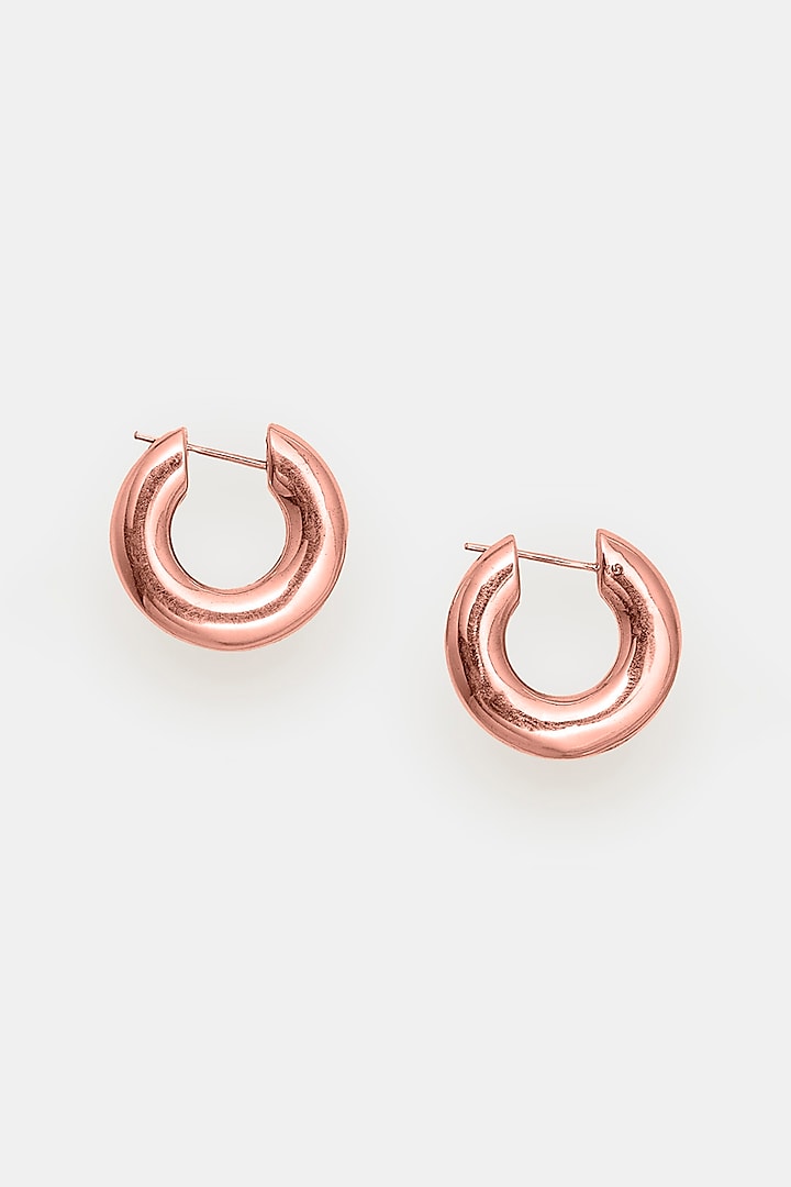 Rose Gold Plated Hoop Earrings In Sterling Silver by Trisu