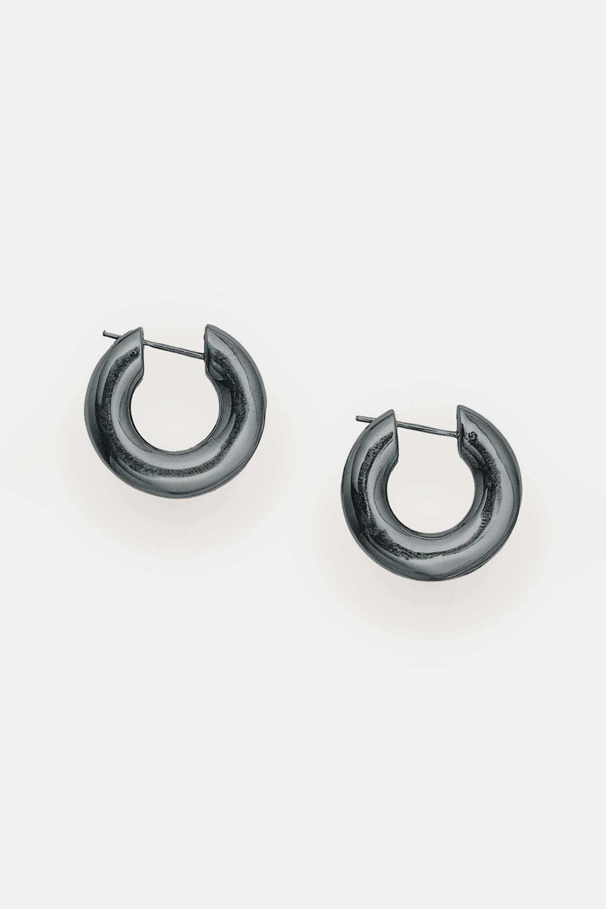 COLORED STONES HOOP EARRINGS | Black Rhodium Plated – Milou Trends