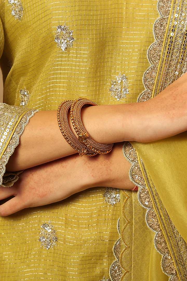 Lime Green Pure Silk Organza Embroidered Bridal Sharara Set by Trisvaraa at Pernia's Pop Up Shop
