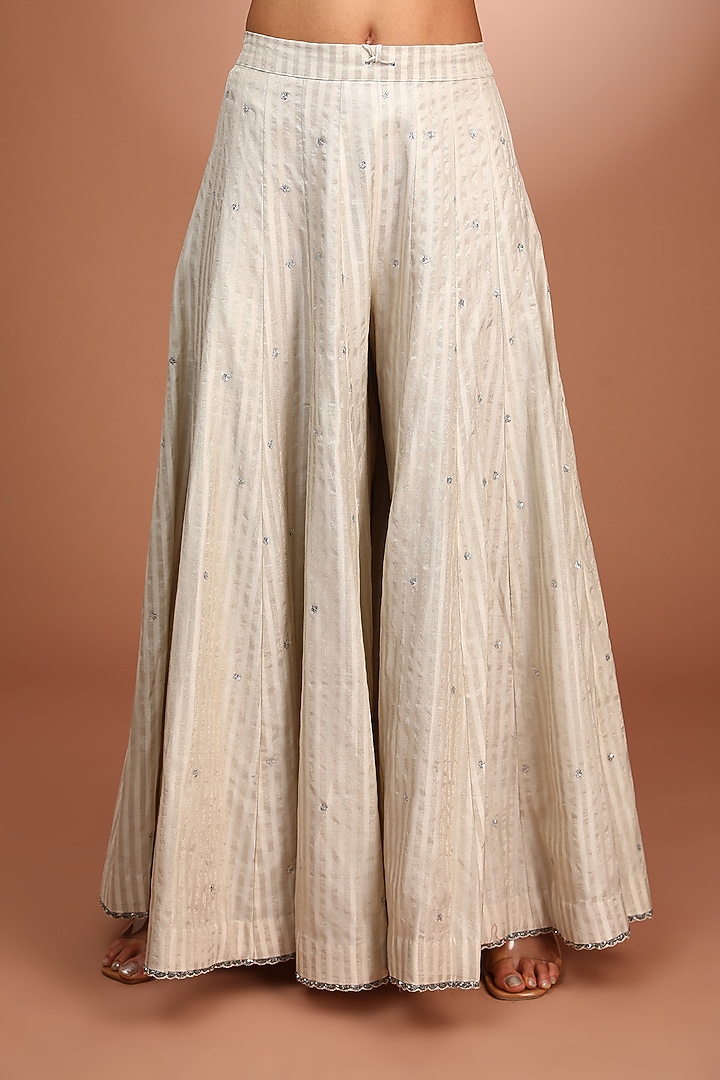Ivory Pure Cotton Silk Kurta Set by Trisvaraa at Pernia's Pop Up Shop