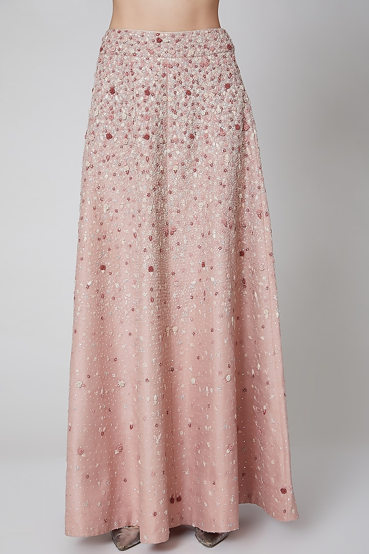 Dusty Pink Embroidered Skirt Set by Trisvaraa at Pernia's Pop Up Shop