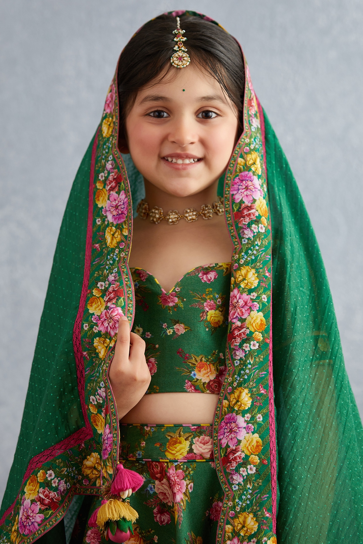 Ahhaaaa Kids Ethnic Cotton Bandhani Print Radha Dress Lehenga Choli Chania  Choli Set For Baby Girls - Walmart.com