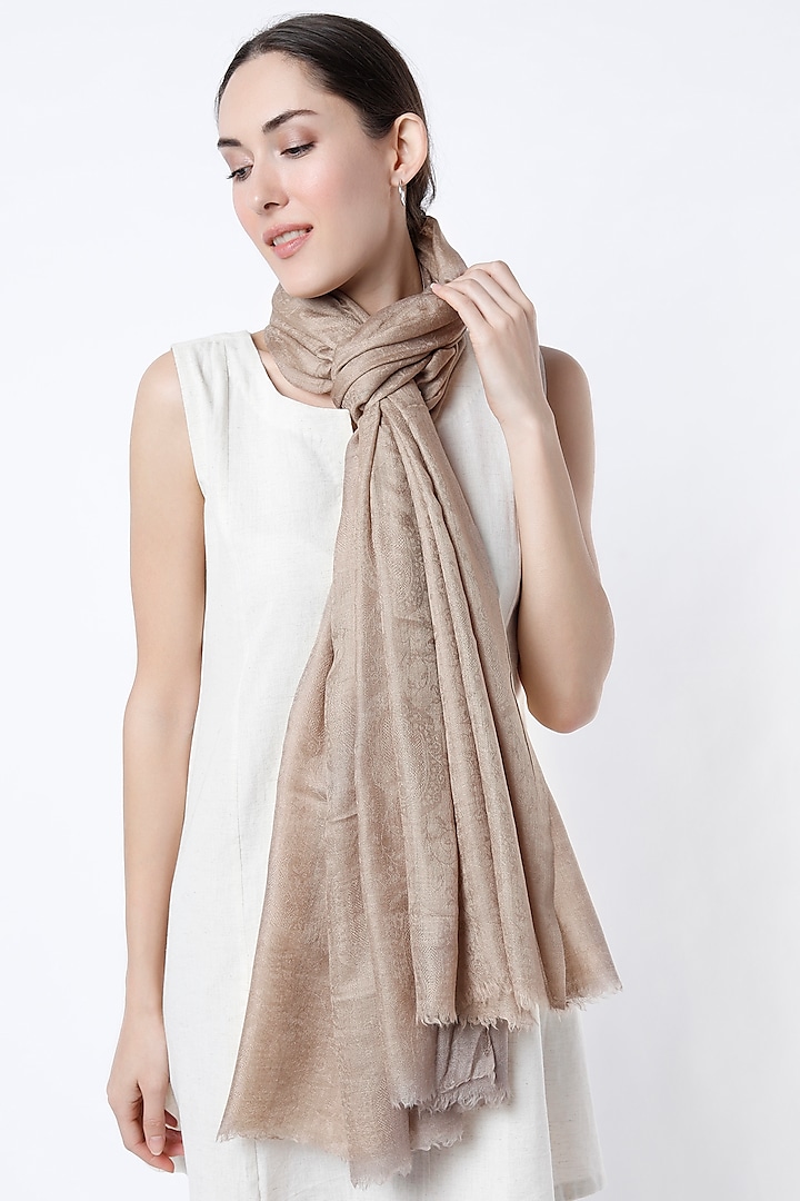 Champagne Gold Handwoven Shawl by Tromboo