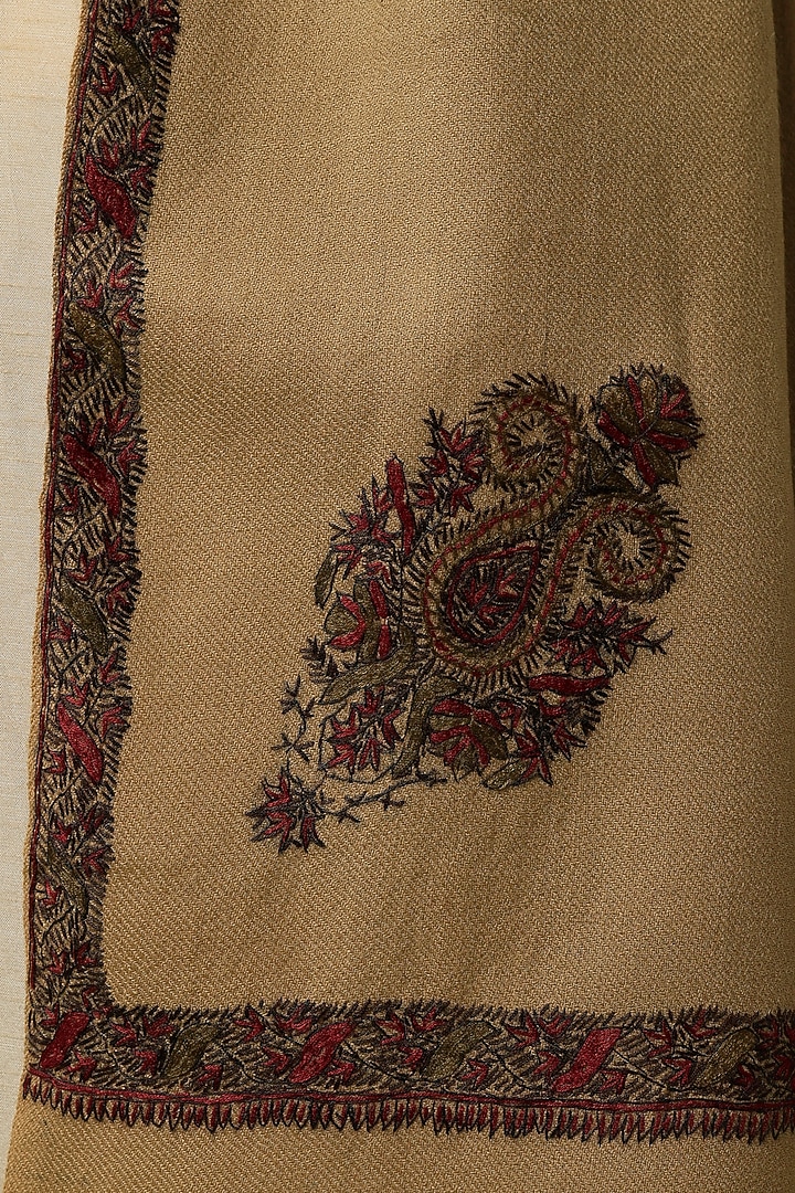 Classy Beige Embroidered Shawl by Tromboo Men at Pernia's Pop Up Shop